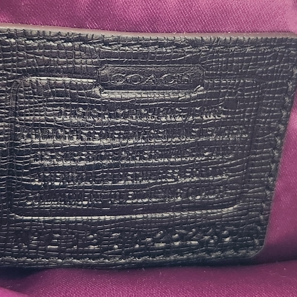 COACH Caroline black/brown embossed leather shoulder bag - Picture 4 of 14